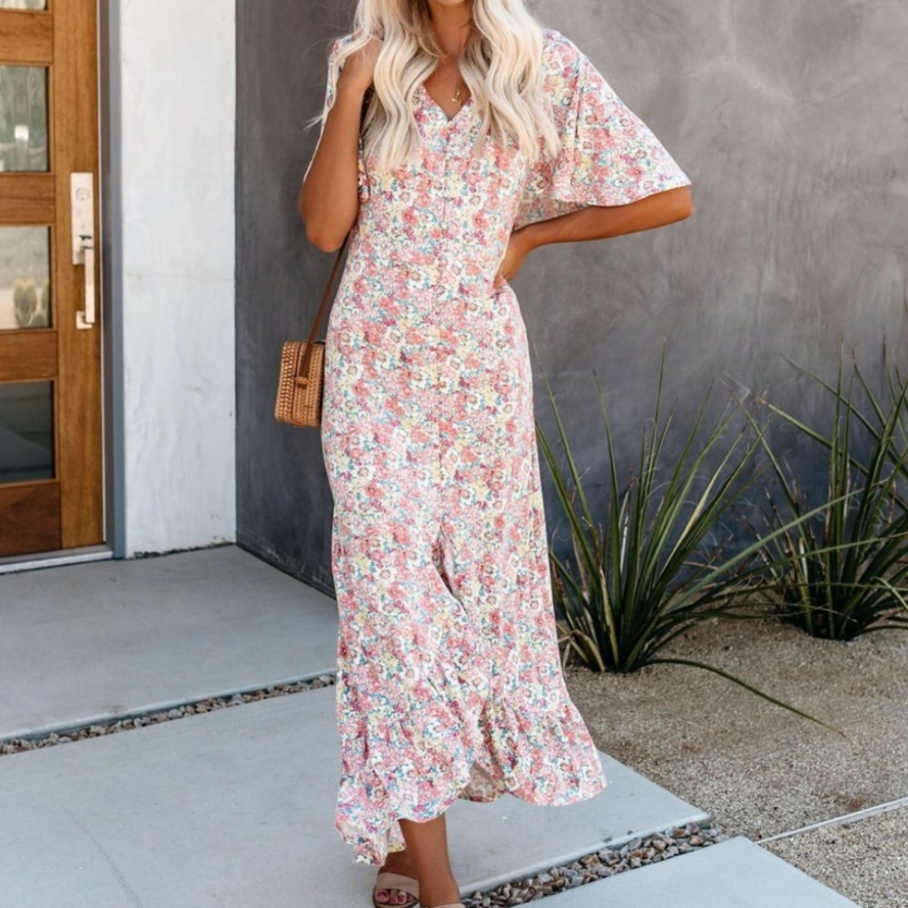 New Vici maxi floral print dress size small